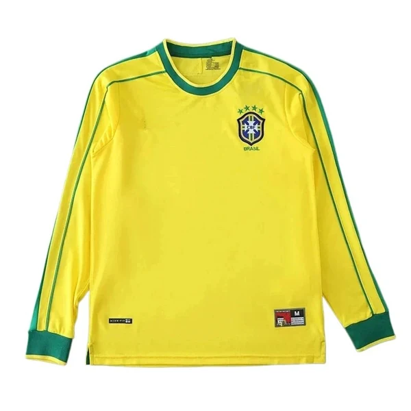 1998 retro Brazil home Long sleeved retro Fan version