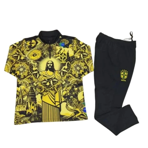 2425 Brazil Jesus yellow Training suit set