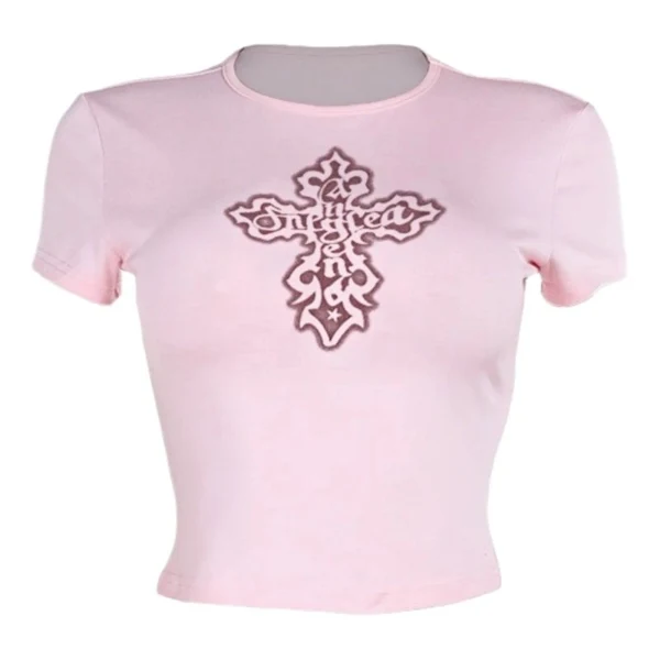Off-the-shoulder short-sleeved shirt